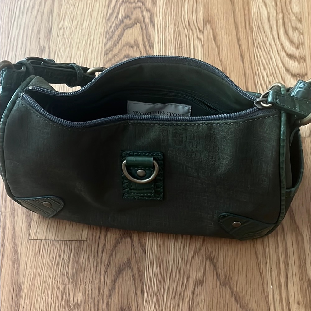 Vintage Green Leather Shoulder Bag